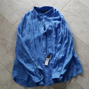 Ralph Lauren ocean wash linen button up.